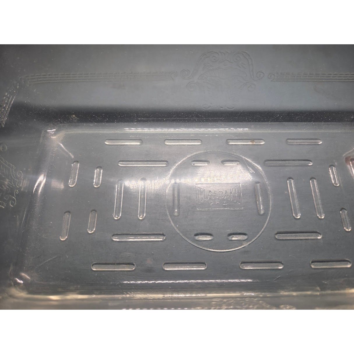Glasbake Clear Glass Loaf Pan Rectangular Baking Dish Etched Design Vintage USA