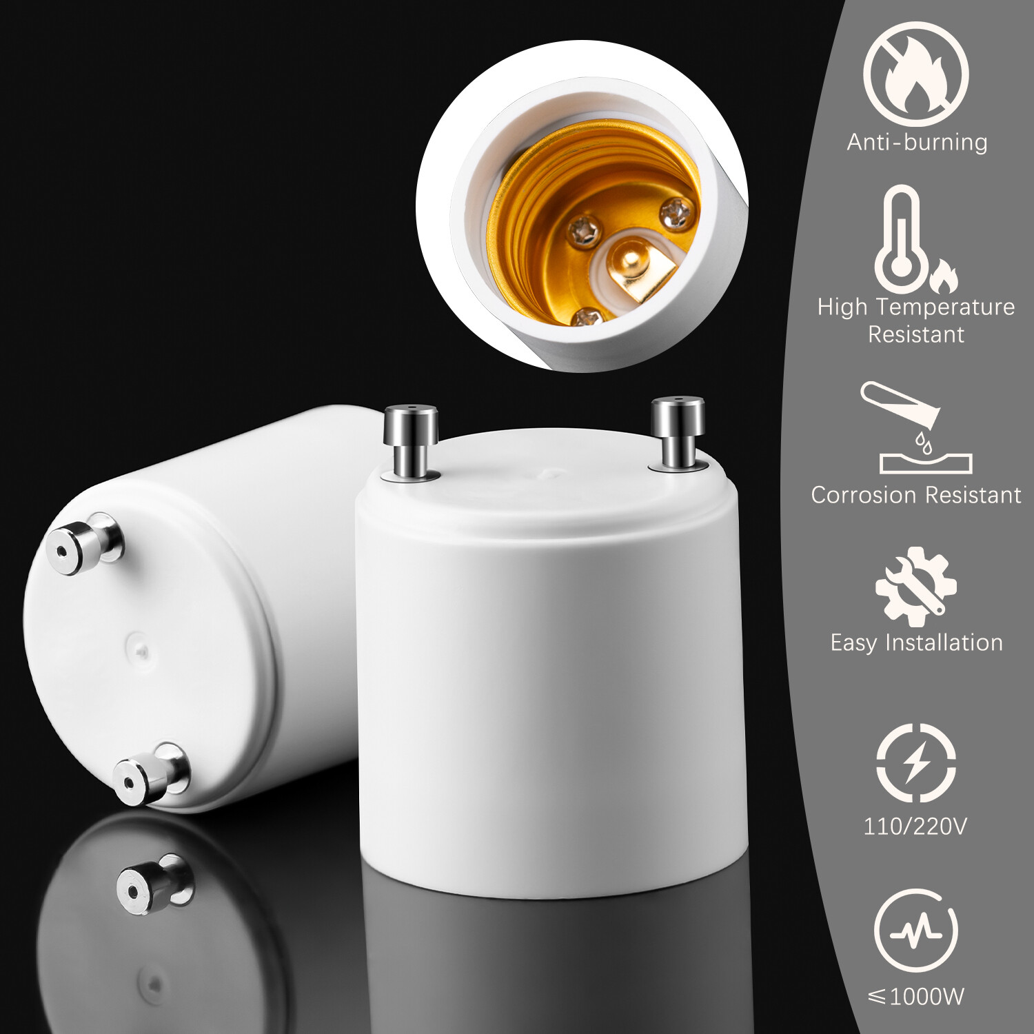 GU24 To E27 /E26 Screw LED Light Lamp Bulb Base Adapter Socket Converter Adaptor