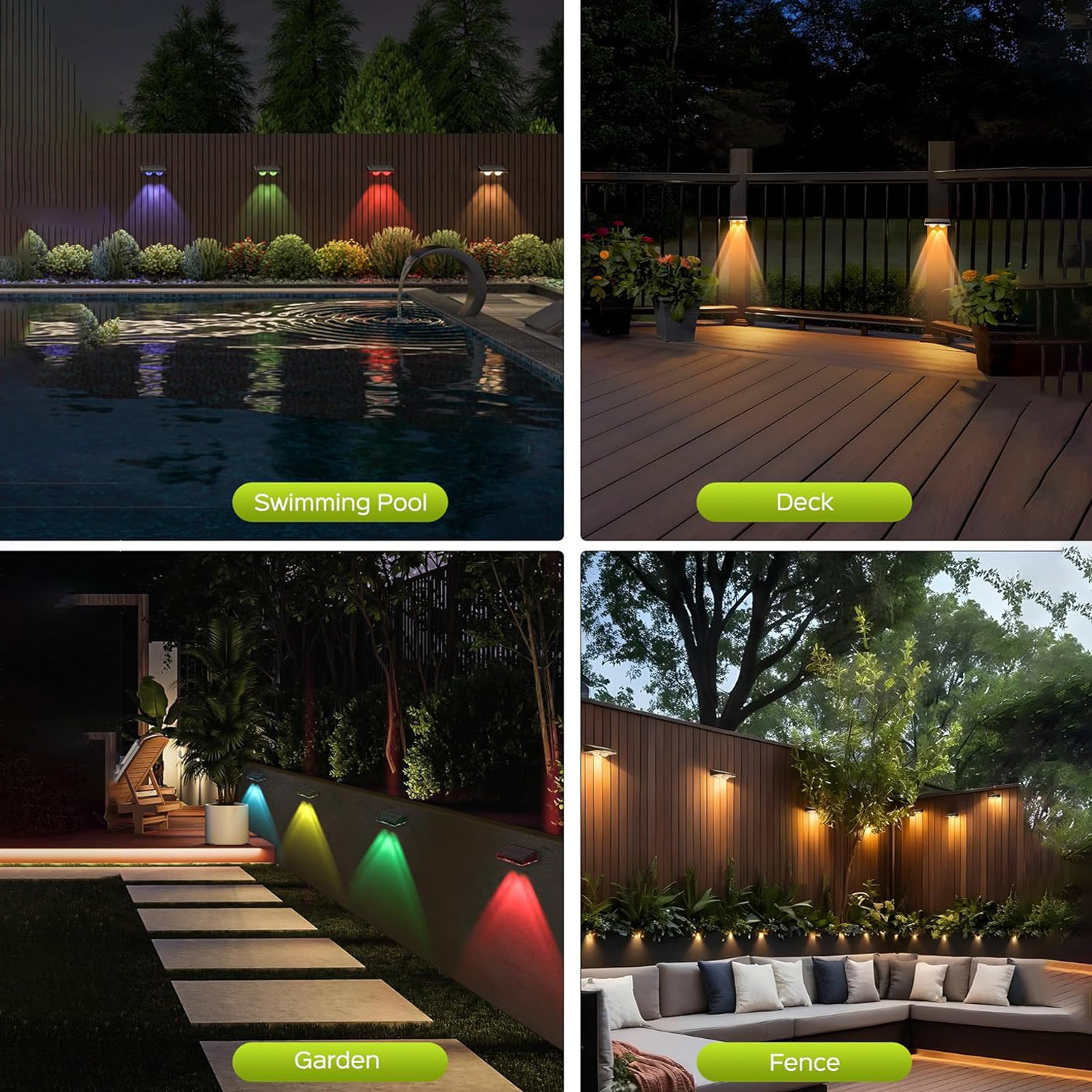 LED Solar Power Fence Lights Deck Door Wall Stair Step Outdoor Garden Decor Lamp