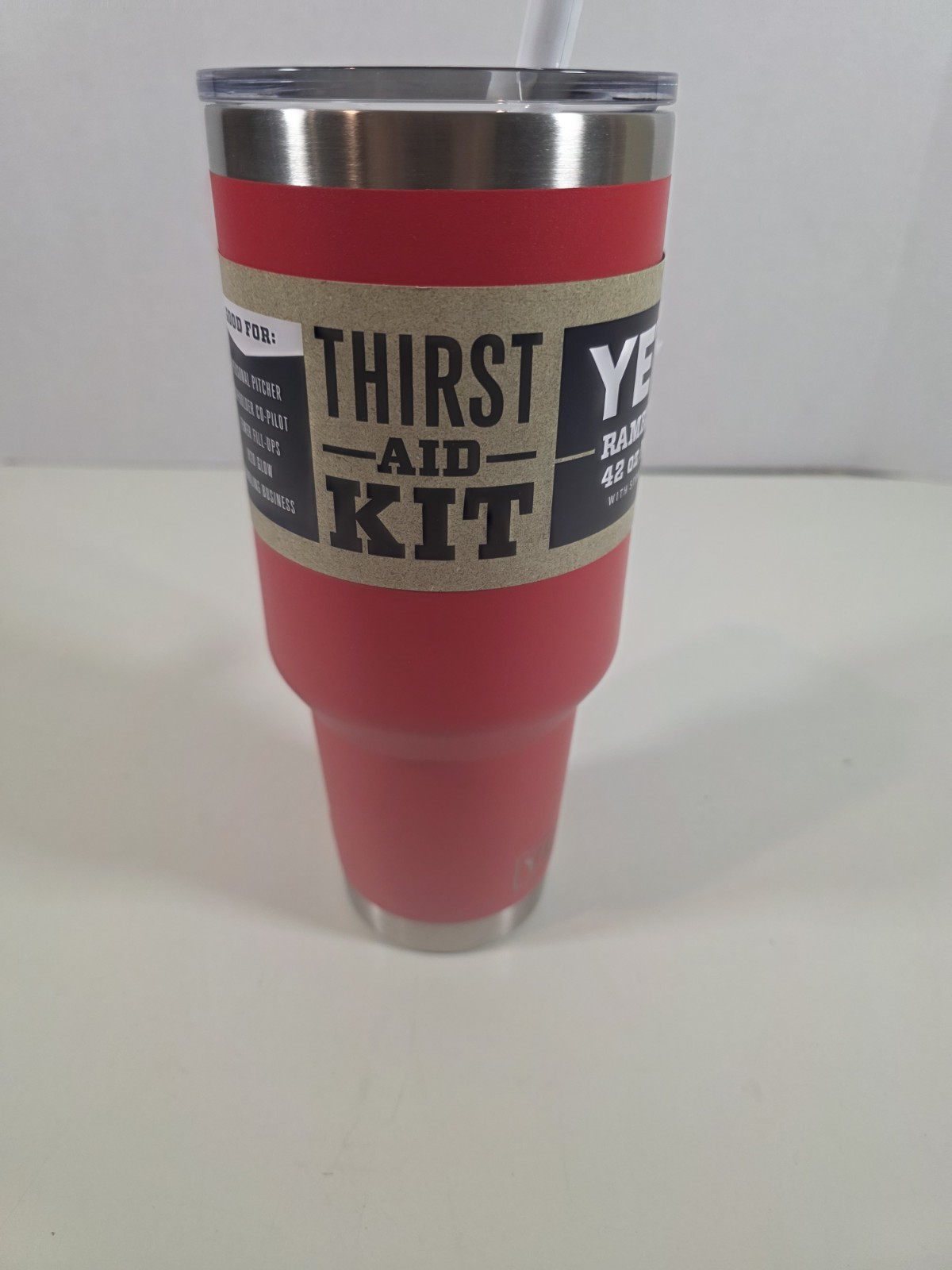 Yeti 42oz. Rambler With Straw Lid “Rescue Red” NEW