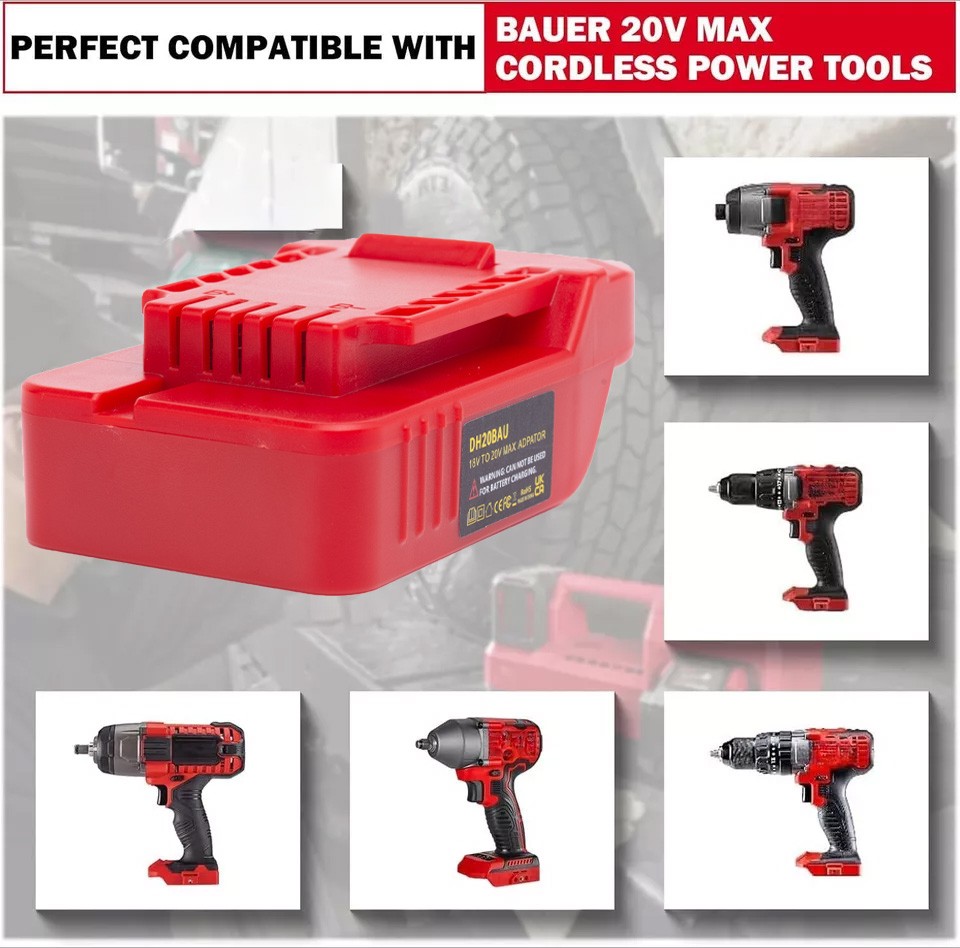 Battery Adapter Fits For Dewalt/Hercules 20V Battery To For Bauer 20V Power Tool