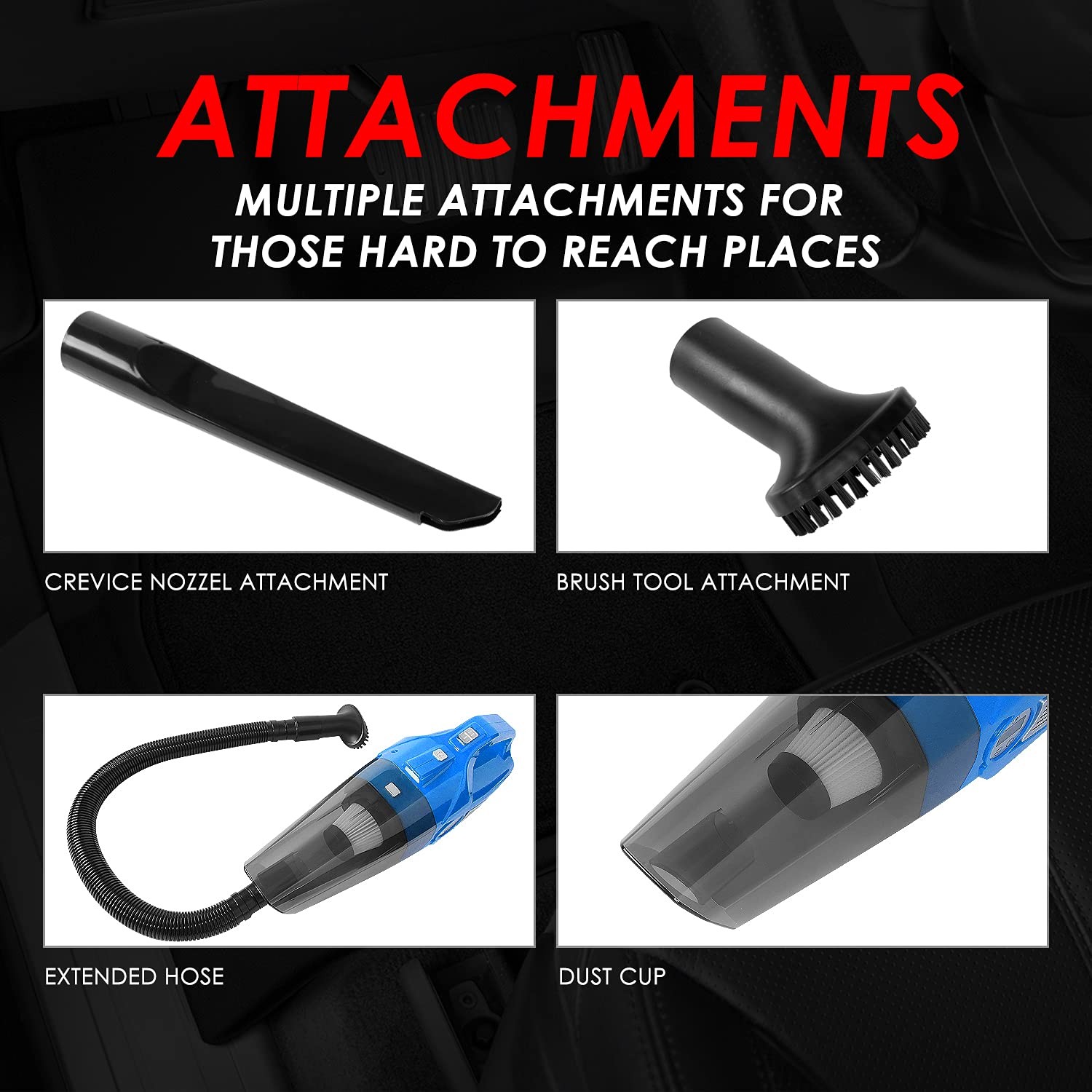 Dna Motoring Tools-00183 Portable Handheld High Power Mini Corded 2 In 1 Vacuum