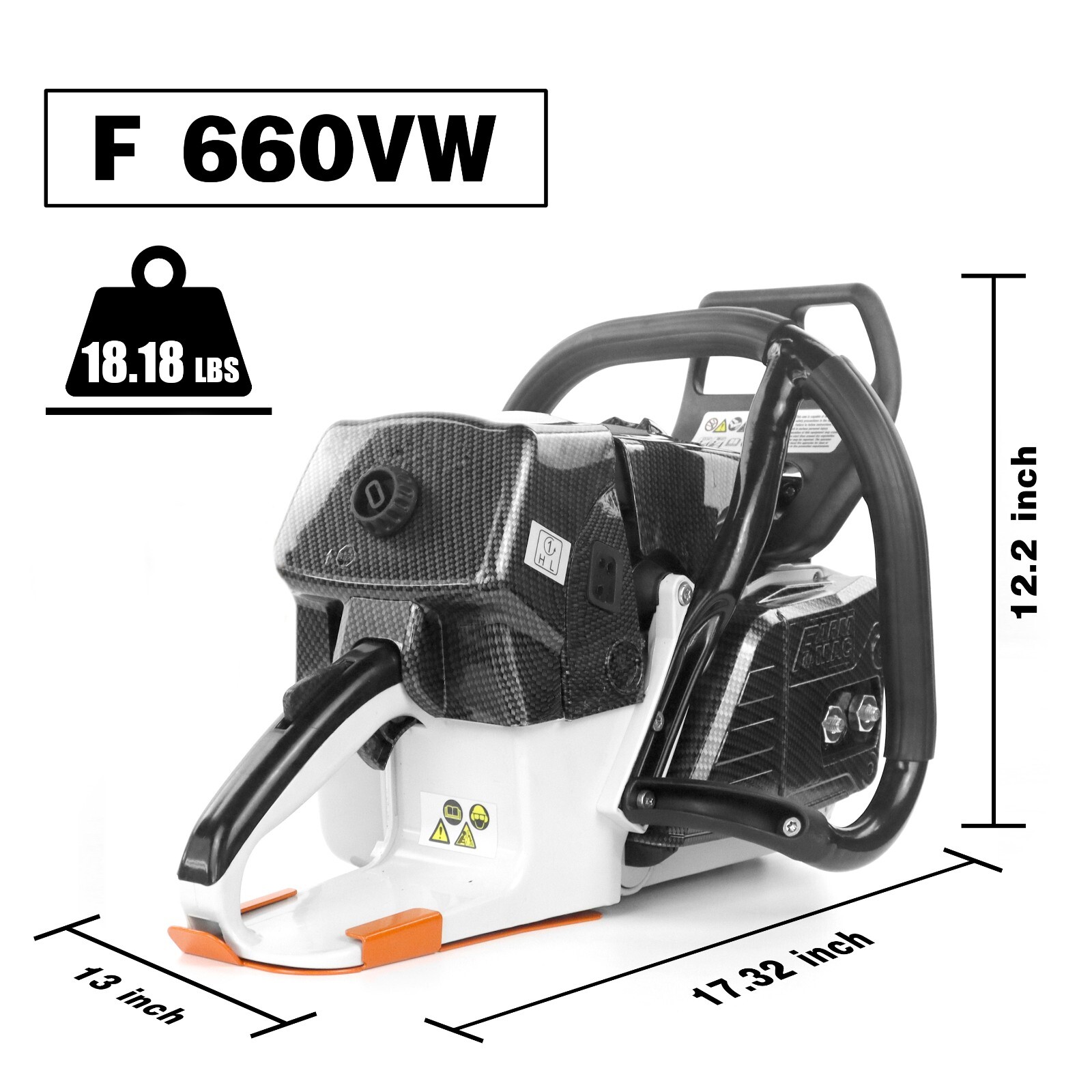 92cc Gas Chainsaw Power Head Compatible with MS660 G660 for Milling Wood No Bar