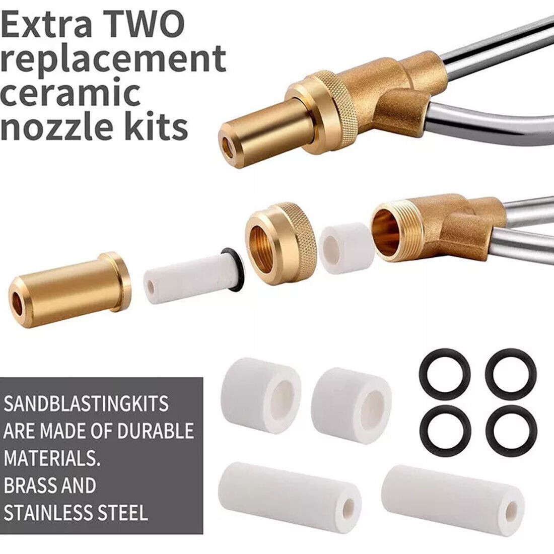 5000 PSI Sandblasting Kit for Pressure Washer Sand Blaster Attachment Power