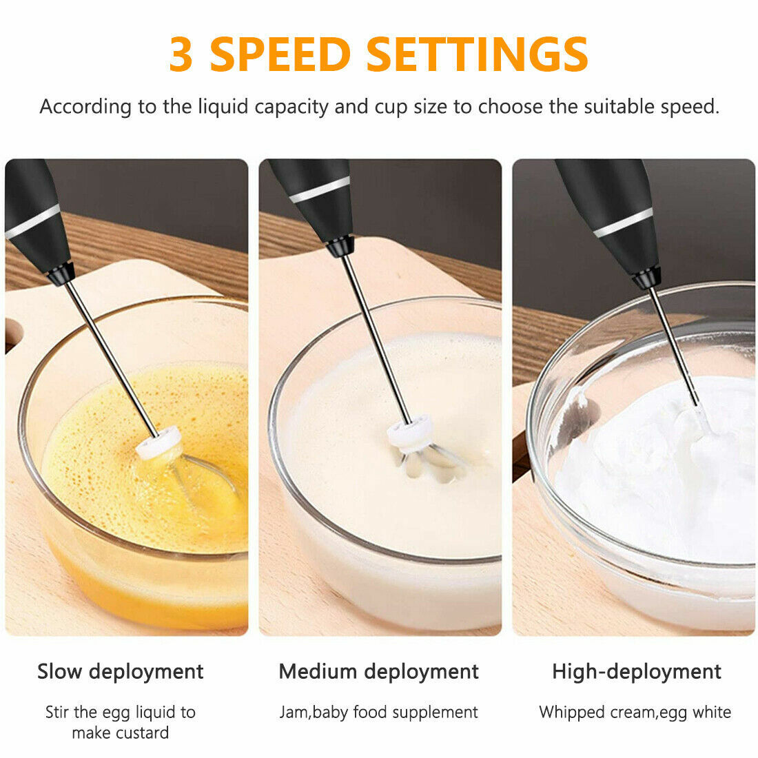Electric Milk Frother Handheld Drink Foamer Coffee Mixer Egg Beater Double Whisk