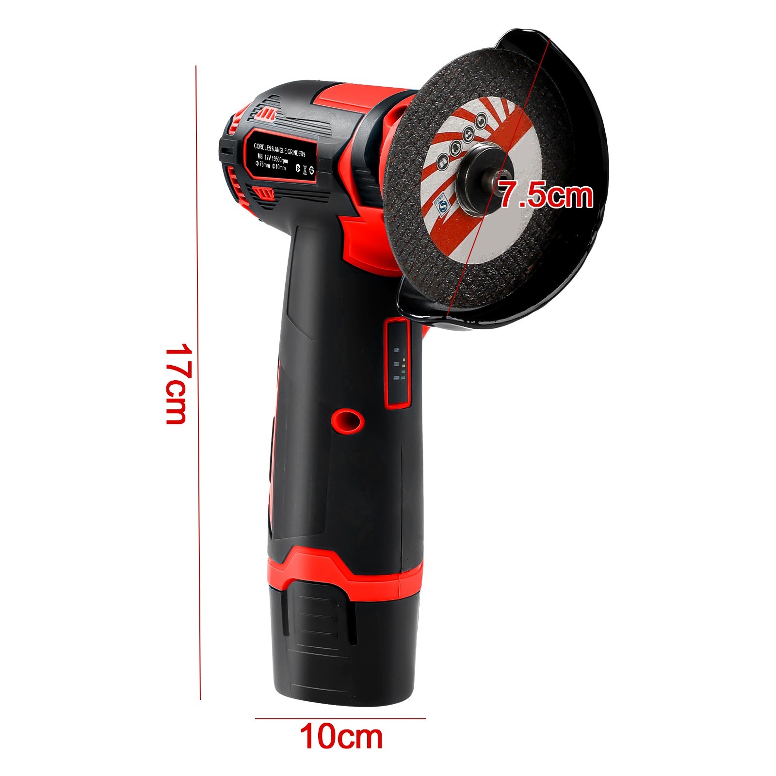 12V Mini Cordless Angle Grinder 3 Inch Handheld Electric Polishing Tool + Bat