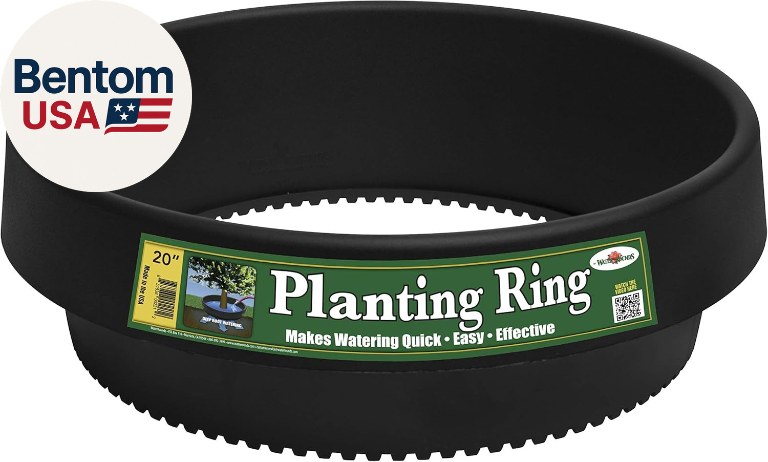 6 Pack 20″ Tree & Shrub Watering Rings – Deep Root Irrigation Basin with Solid O