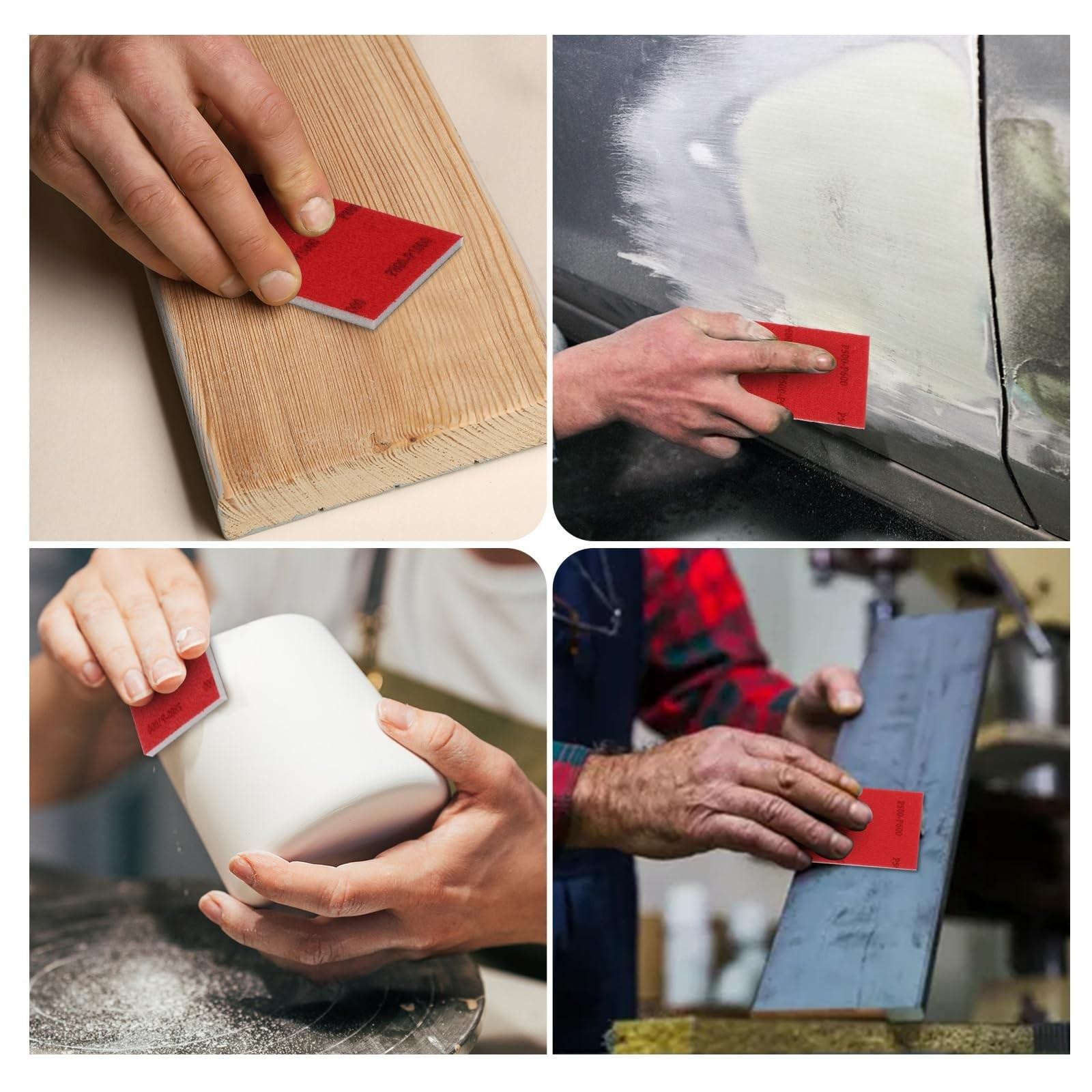 24pcs 3 X 4 Inch Sanding Sponge Set, 120-3000 Grit Soft Foam Hand Sander Block