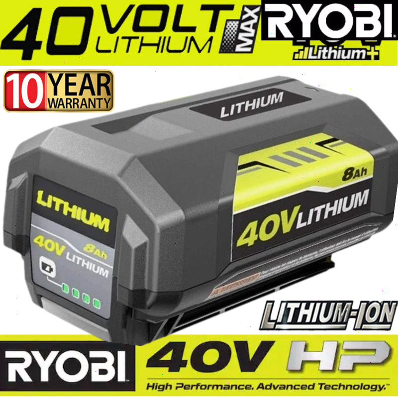 2PACK 8PACK 8.0Ah Battery 40 Volt for Ryobi 40V Lithium OP40602 Battery with LED