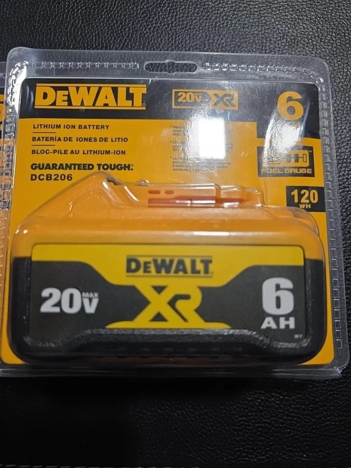 2X New Dewalt DCB206 20V Max XR 6.0Ah Lithium Ion Batteries Li-ion DCB206-2
