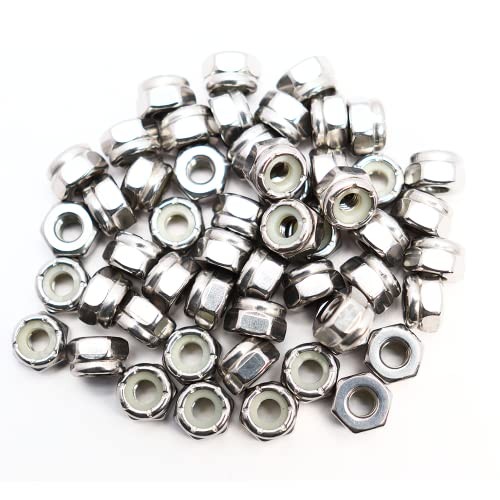 #10-32 Nylon Insert Hex Lock Nuts 50 Pack 304 Stainless Steel #10-32 (50 pcs)