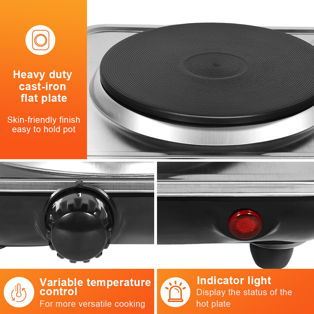 Electric Hot Plate Single Double Hob Stove Burner Countertop Cooktop Cooker