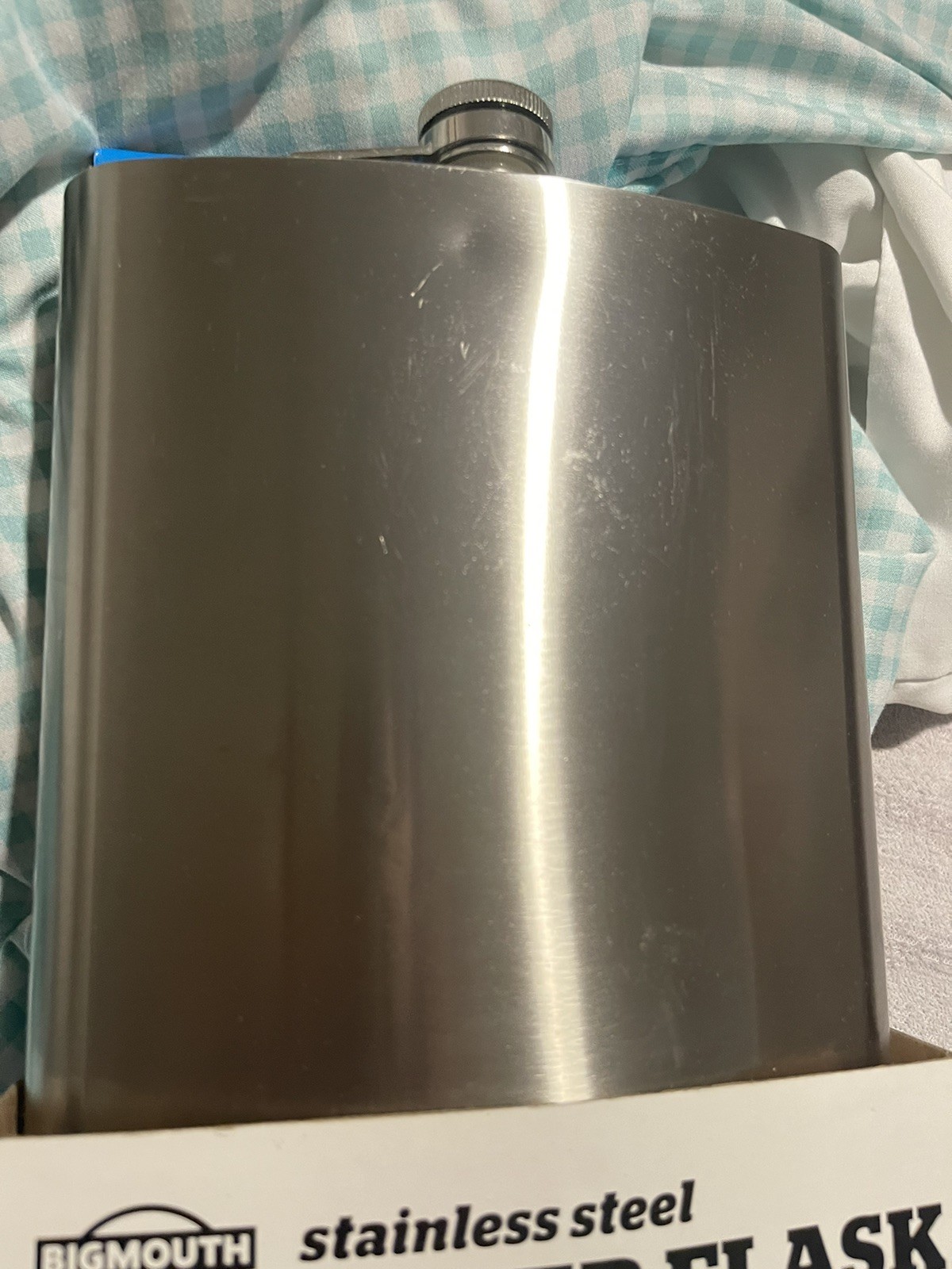 Big Mouth Stainless Steel Super Flask Holds Half A Gallon. New. Has Slight Dent