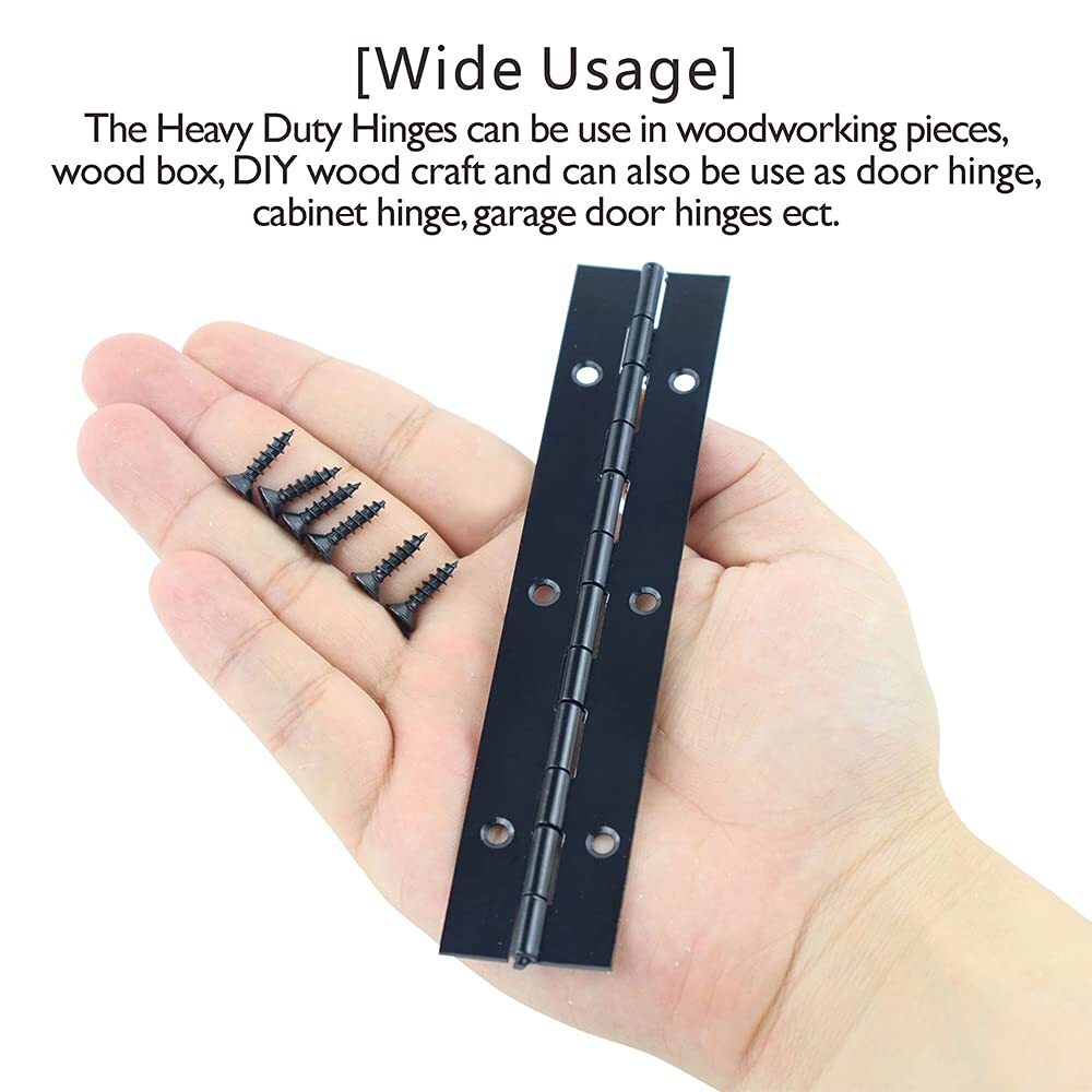 4PCS 6 Inch Black Piano Hinges for Cabinet Hinges Heavy Duty 6 Inch Continuou…