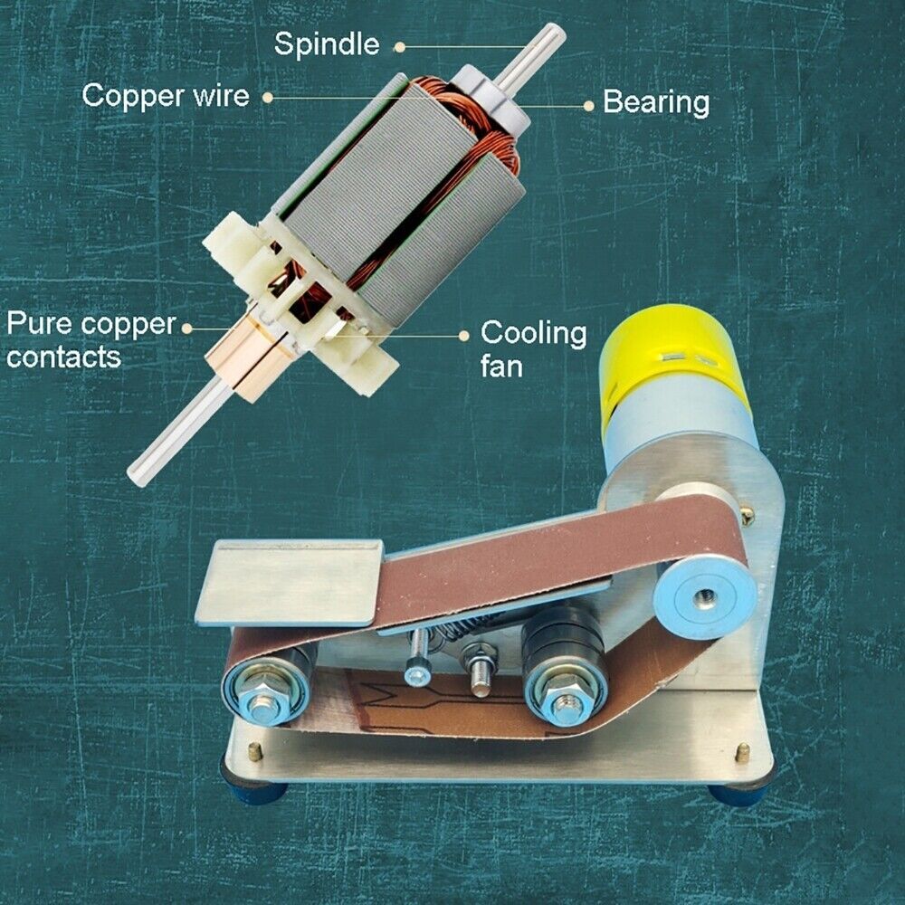 Mini Electric Belt Sander DIY Polishing Grinding Machine Cutter Edges Sharpener