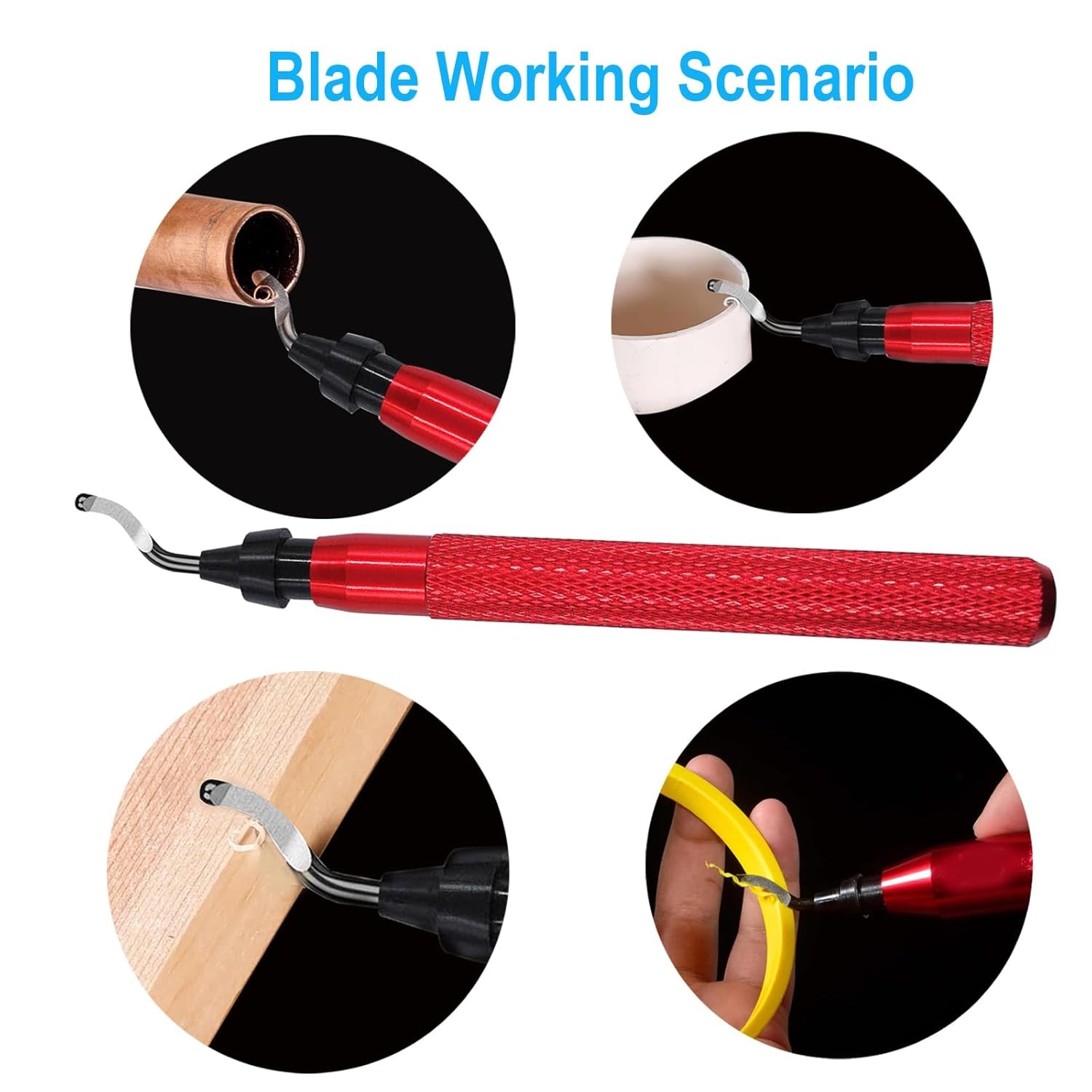 Premium Deburring Tool with 15 High-Speed Steel Swivel Blades for Metal Plastic