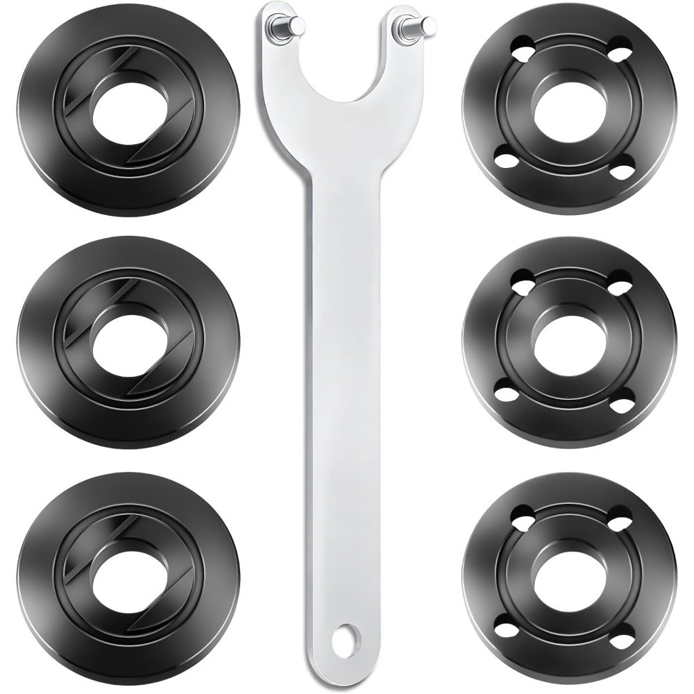 Angle Grinder Flange Lock Nut and Wrench Set 7PCS 5/8-11 Premium Metal