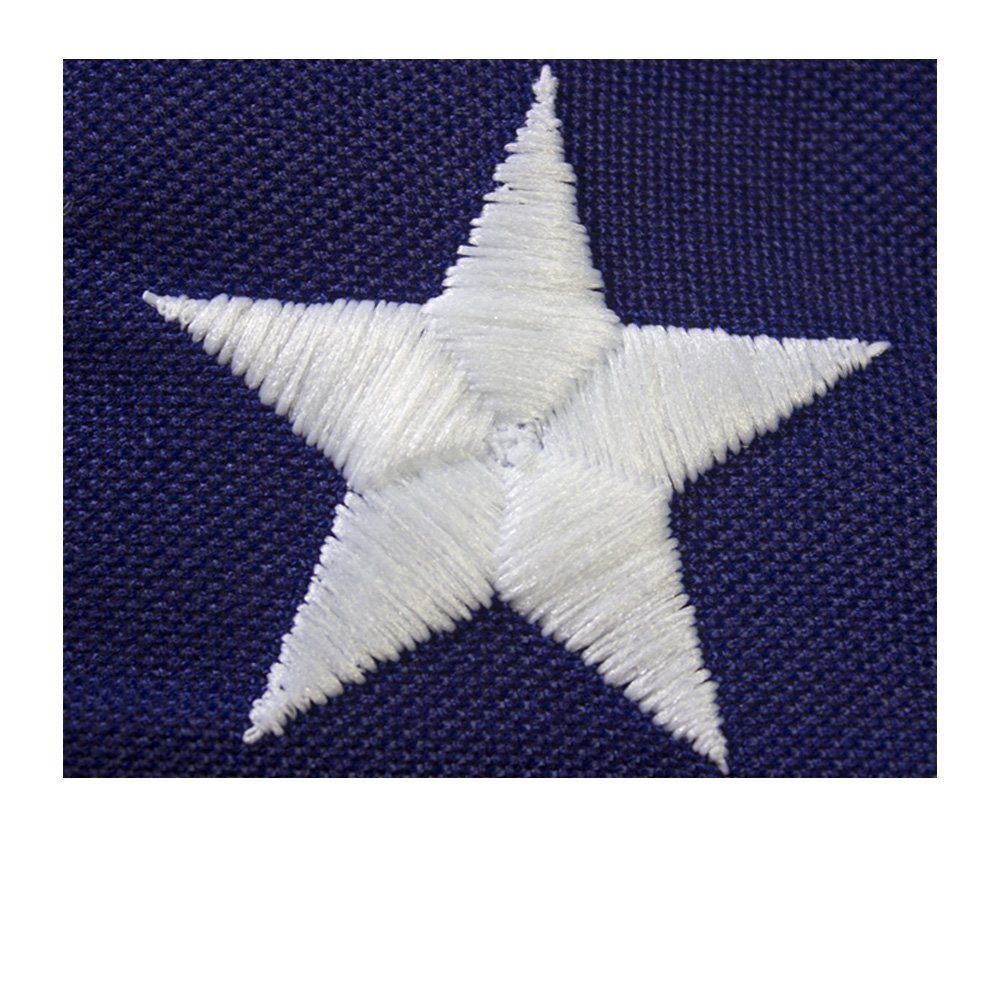 US Flag 3 x 5 ft: 100% American Made Cotton Embroidered Stars and Sewn Stripes