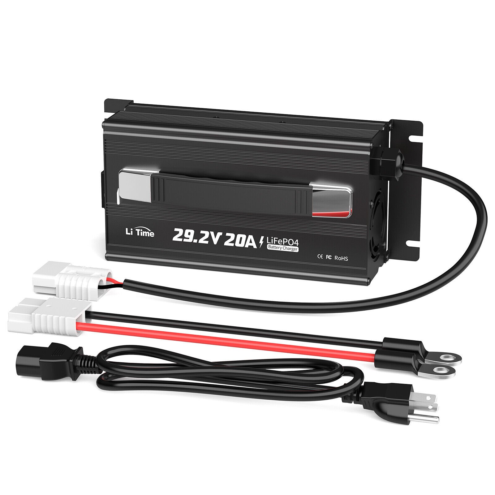 LiTime 29.2V 20A AC-DC Smart Charger for 24V Lithium LiFePO4 Battery-refurbished