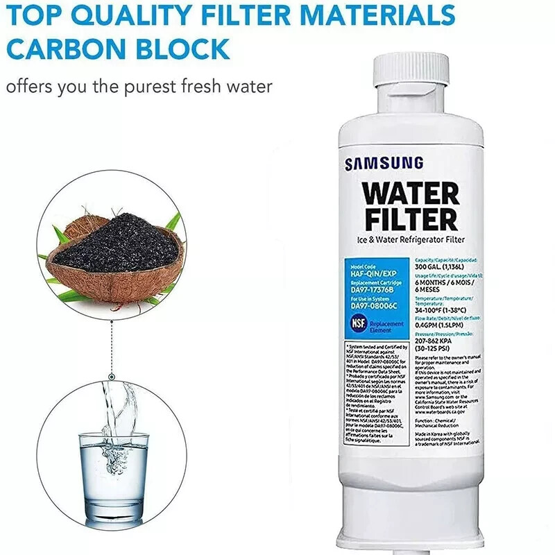 4 PACK Genuine Samsung DA97-17376B HAF-QIN/EXP REFRIGERATOR Water Filter NEW