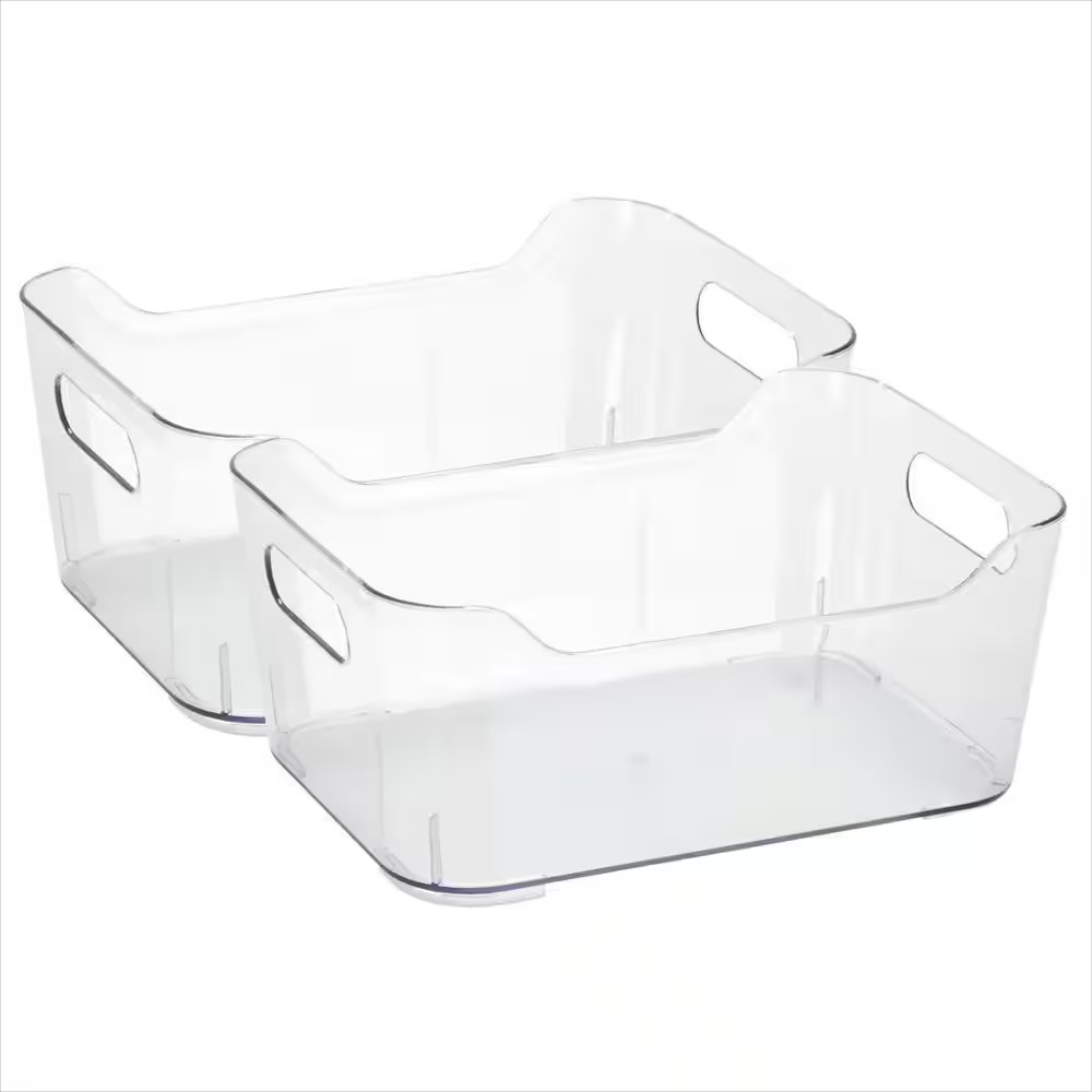 9.8 In. L X 7 In. W X 4.1 In. H 2 Pack Medium Storage Tote Bin Closet Drawer Org