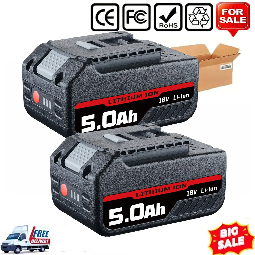 2PACK 18V Battery For Bosch 18 VOLT 5.0AH Li-ion BAT609 BAT610G BAT618 24618-01
