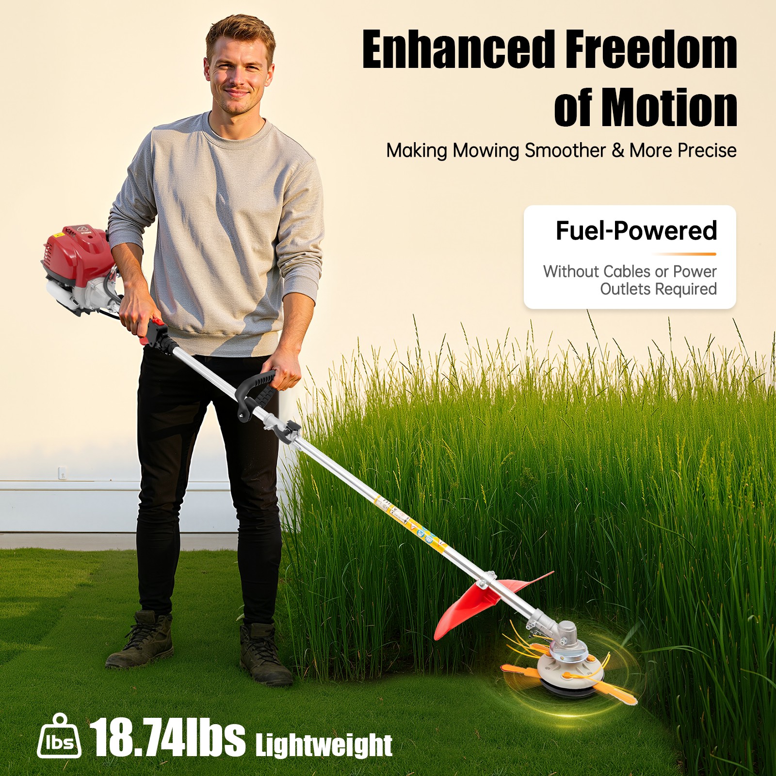 35.88CC 4 Stroke Gas String Weed Trimmer Weed Eater Weed Wacker Grass Cutter