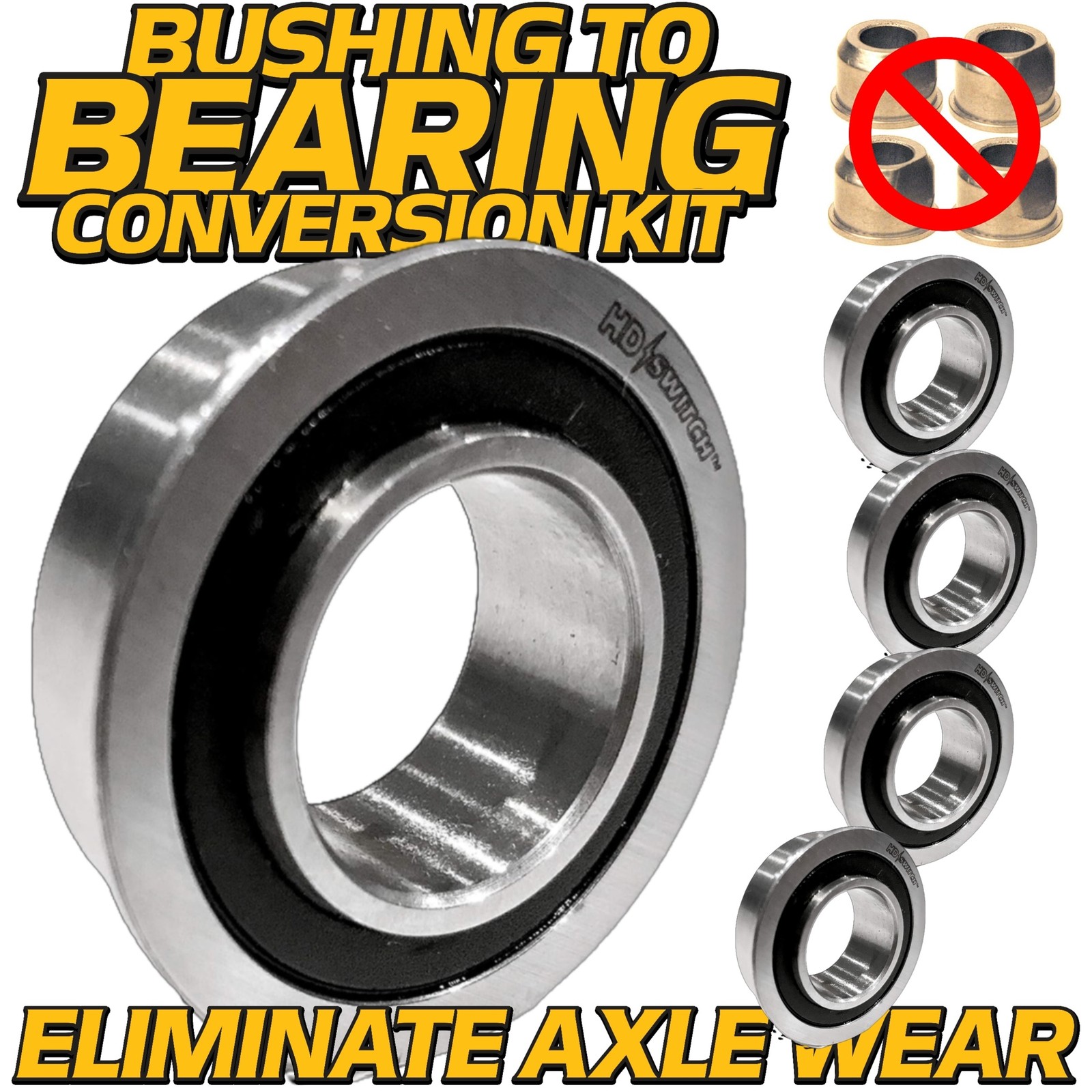 Front Wheel Bushing to Bearing Conversion Kit for 532124959 Husqvarna AYP Poulan