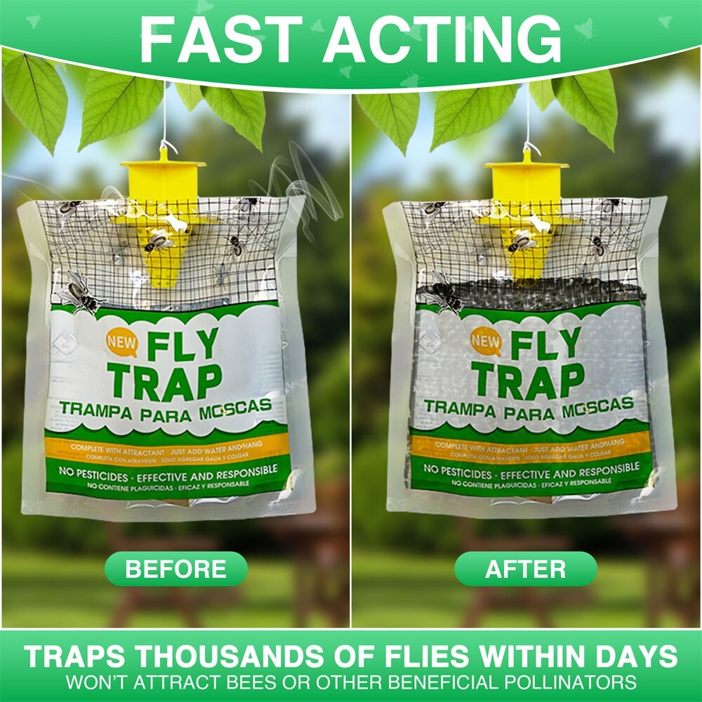 10 pack Outdoor Fly Traps – Disposable, Hanging Outdoor