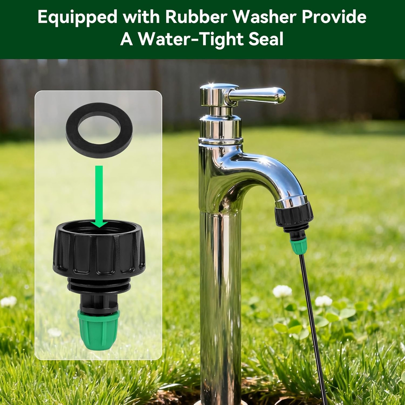 Garden Hose Adapter 3/4 Inch to 1/4 Inch Drip Irrigation Tubing Connectors with