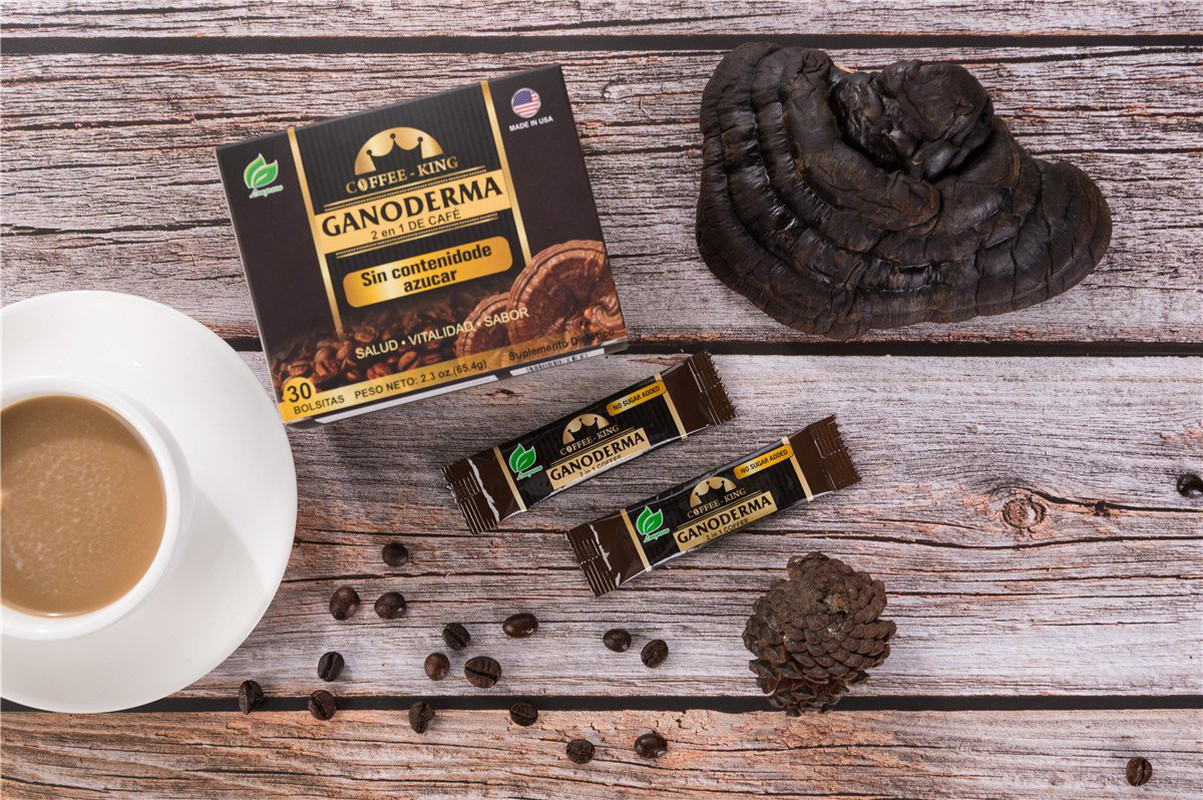 LONGREEN Coffee King 2 in 1 Ganoderma Mushroom Coffee – Made in USA – 30 Sachets