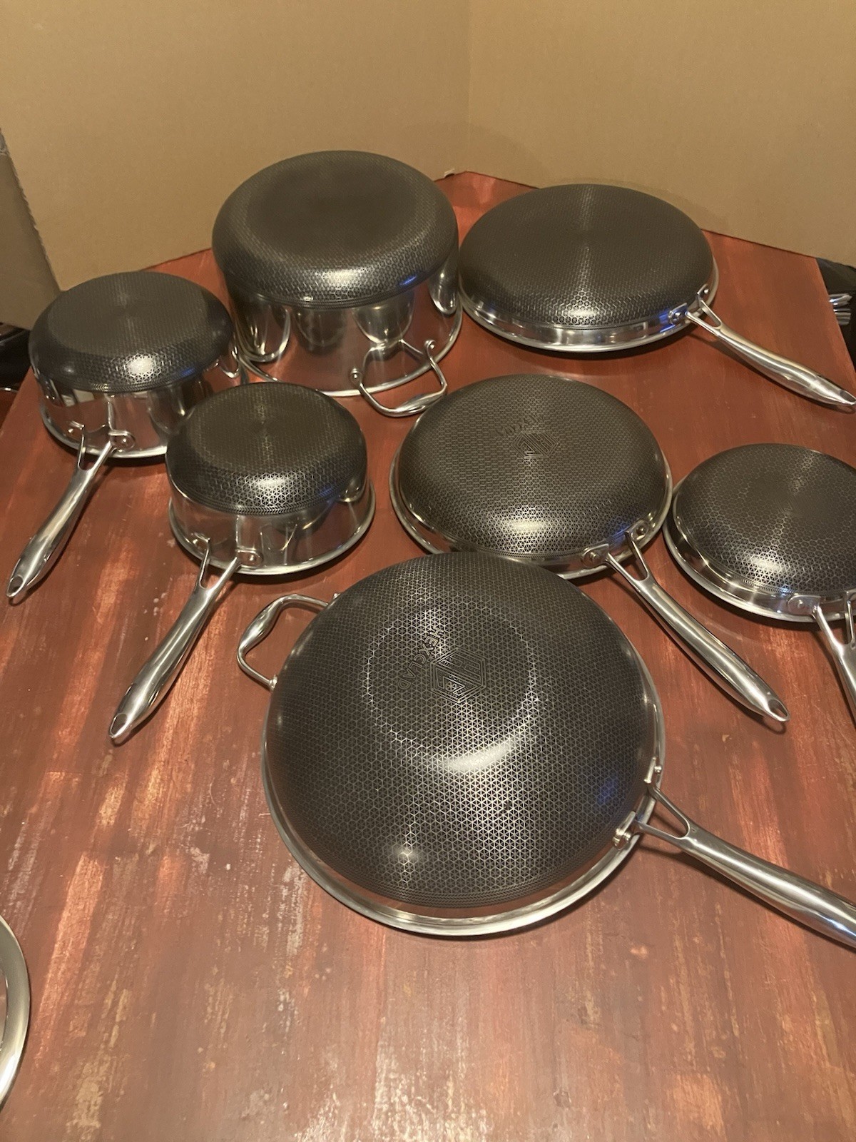 HexClad Hybrid Nonstick Cookware 13pc Complete Pots & Pans Set w/Lids