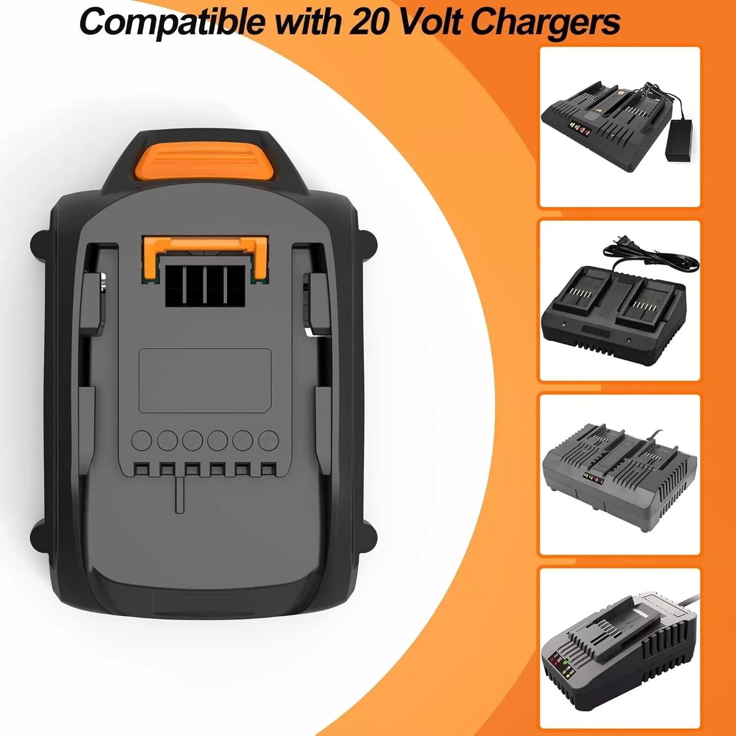 2pack For WORX 20V MAX Extend Lithium Battery 20 Volt WA3520 WA3525 WA3575 WG155