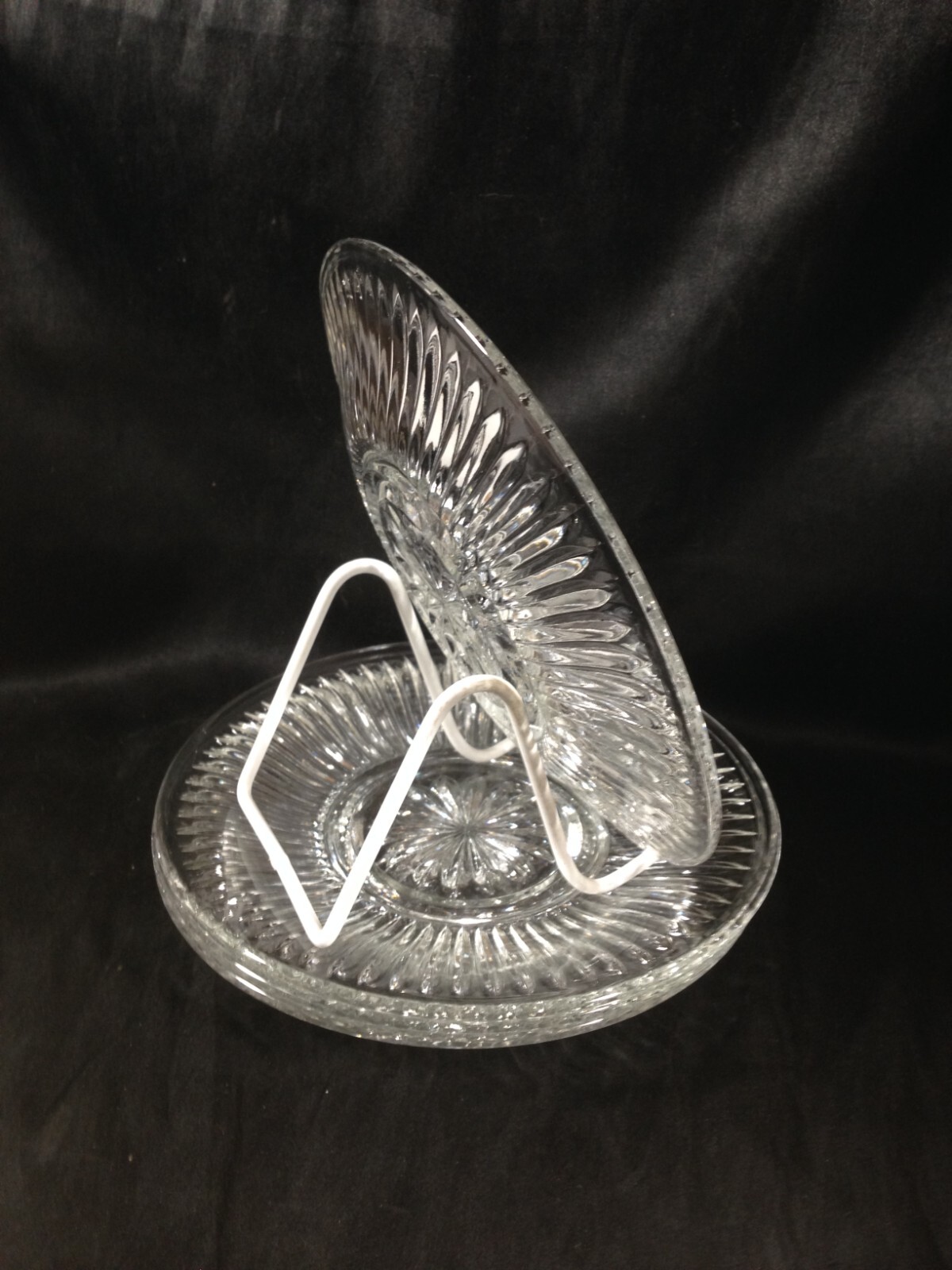Set of 4 KIG Malaysia 6-7/8” Clear Glass Ribbed Star Plates
