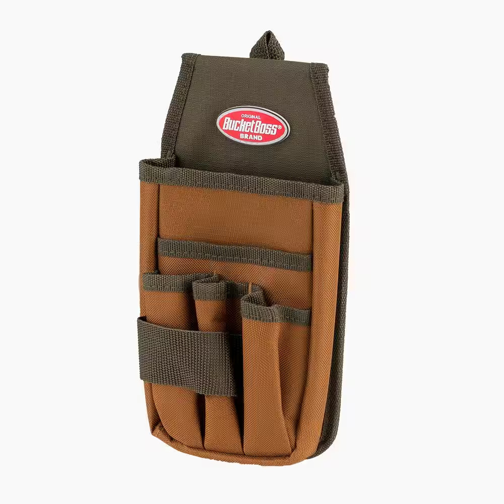 5 In. 5-Pocket Utility Tool Belt Pouch with Flap Fit