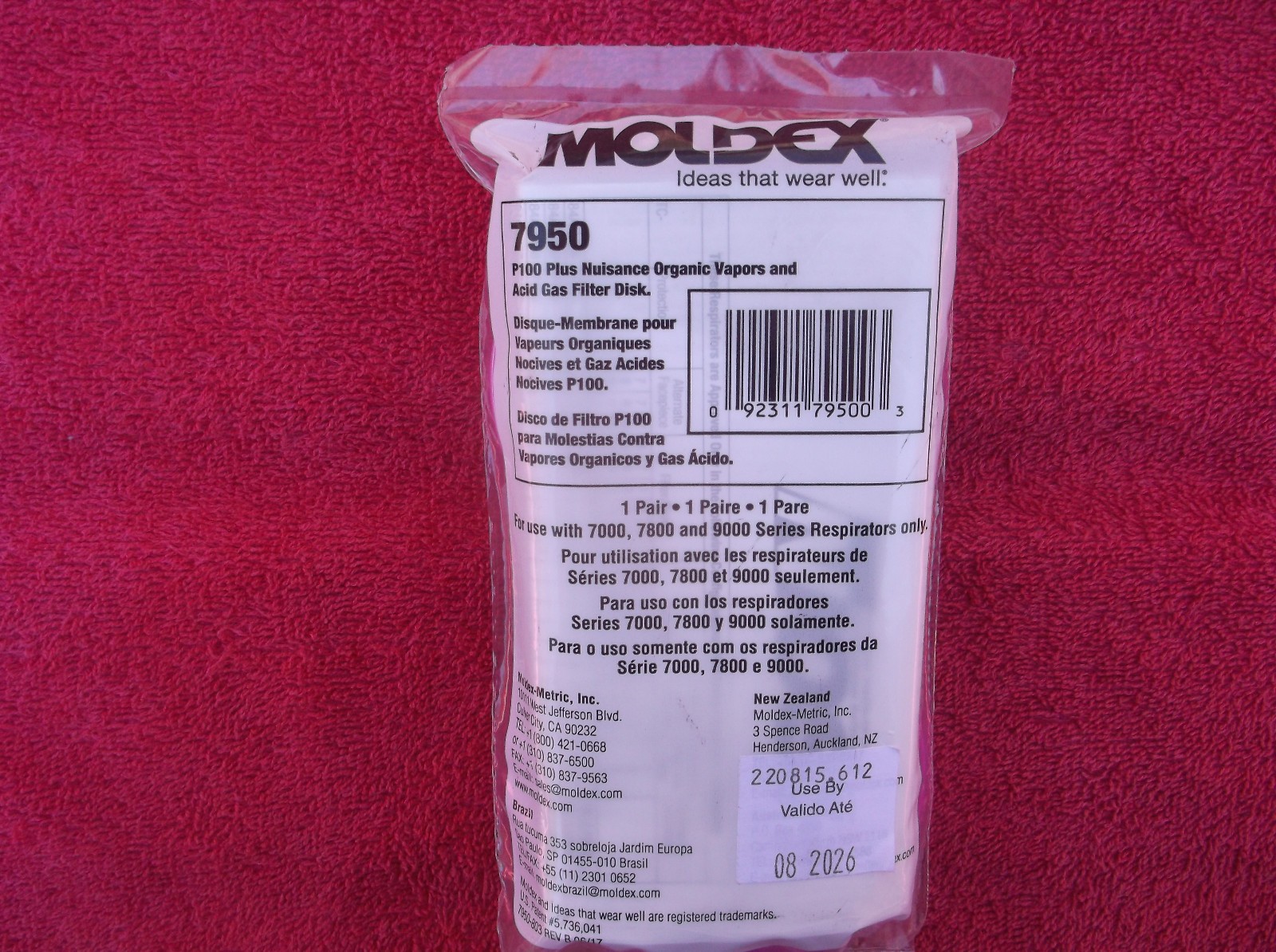 Moldex 7950 Filter use with 7000 Series Half Face / 9000 Series 2 filters 1 pack