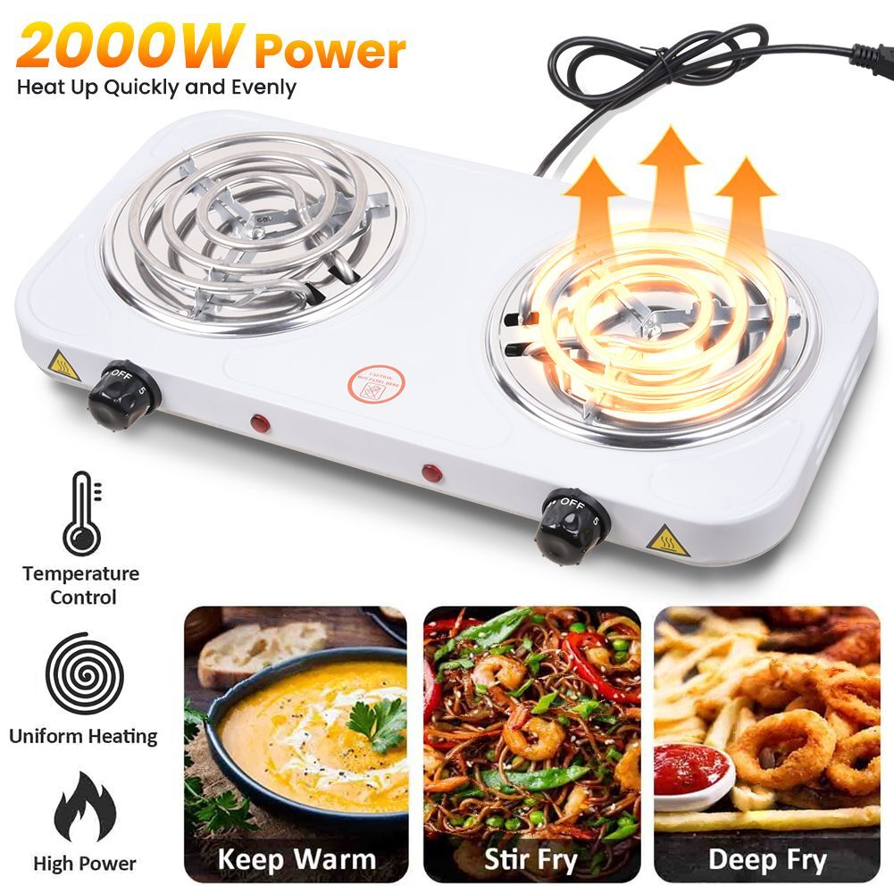 2000W Portable Electric Single Double Burner Hot Plate Cooktop Countertop Stove