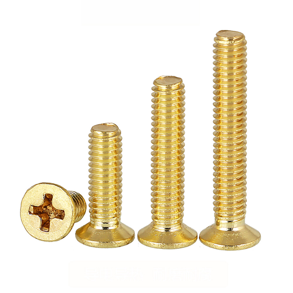 Solid Brass Phillips Machine Screws Countersunk Flat Head Bolts M2 M3 M4 M5 M6