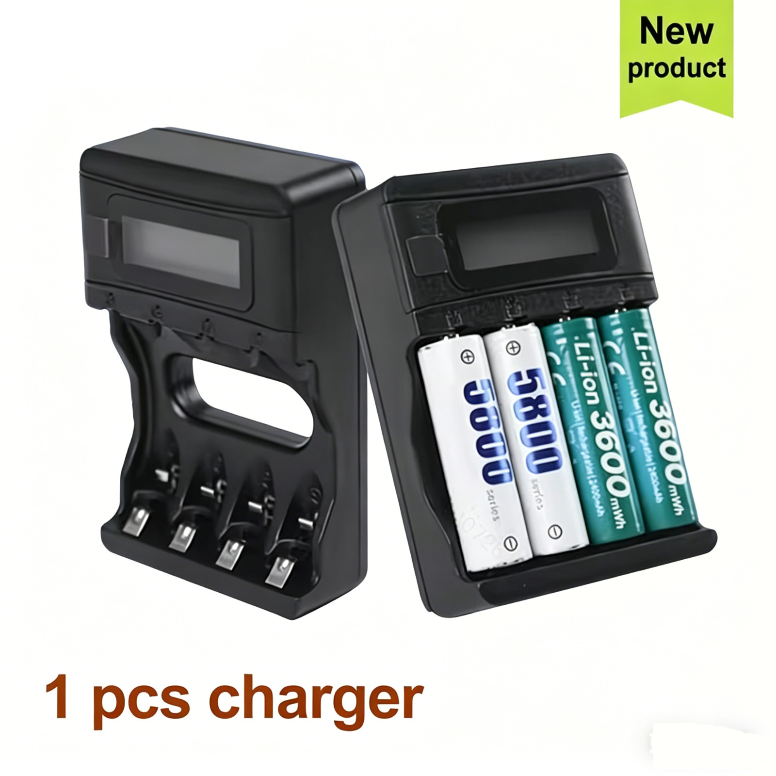 4 Slot LCD 1.2V Rapid Charger for AAA AA NiMH NiCD Rechargeable Battery