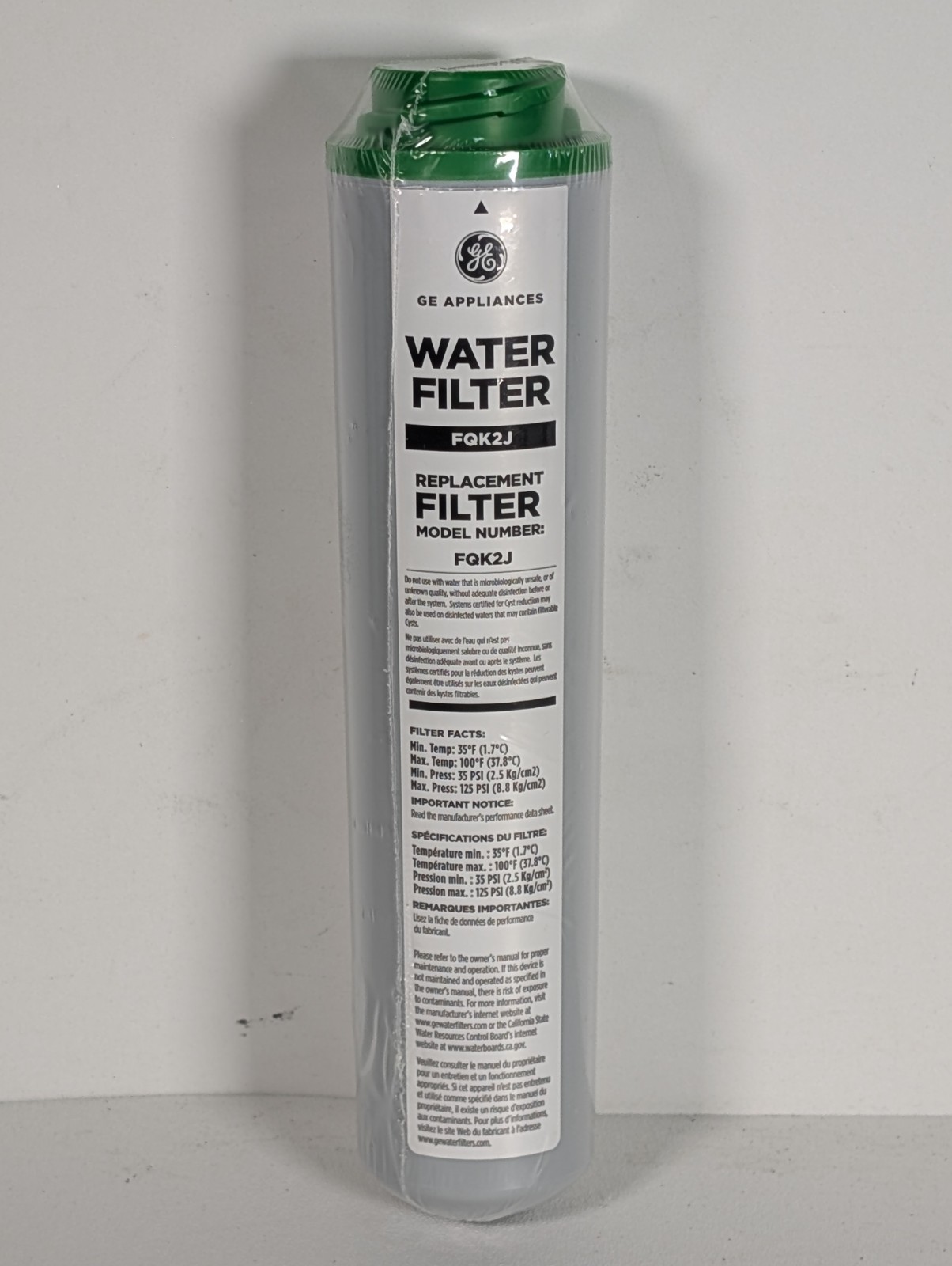 GE Under Sink Water Filter Replacement Dual Flow 6 Months (FQK2J) 2 Filters