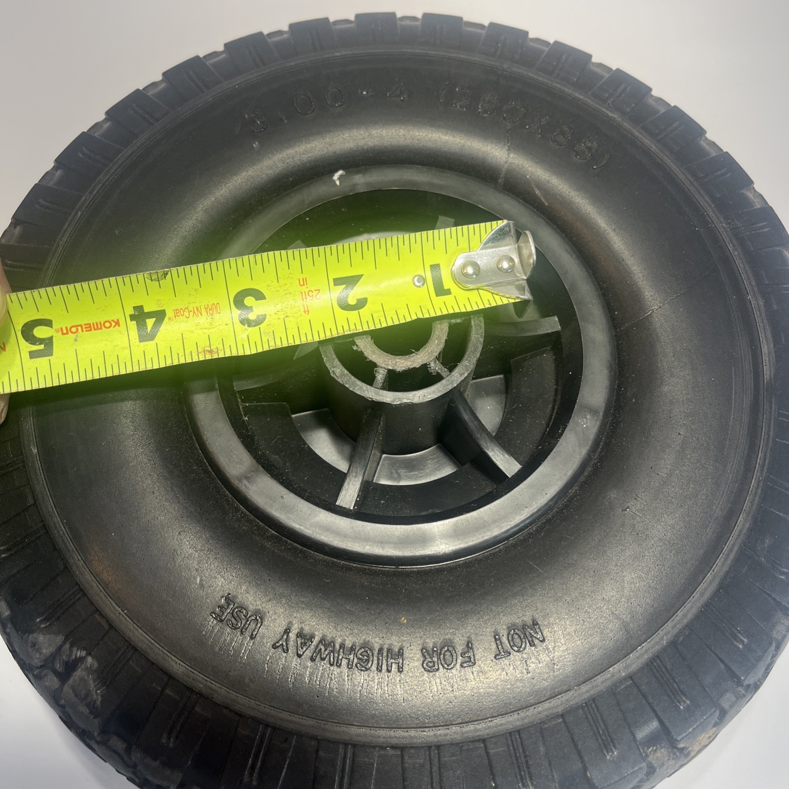 3.00-4 (260×85) Solid Rubber Tire Flat Free Utility Cart Wheel Replacement