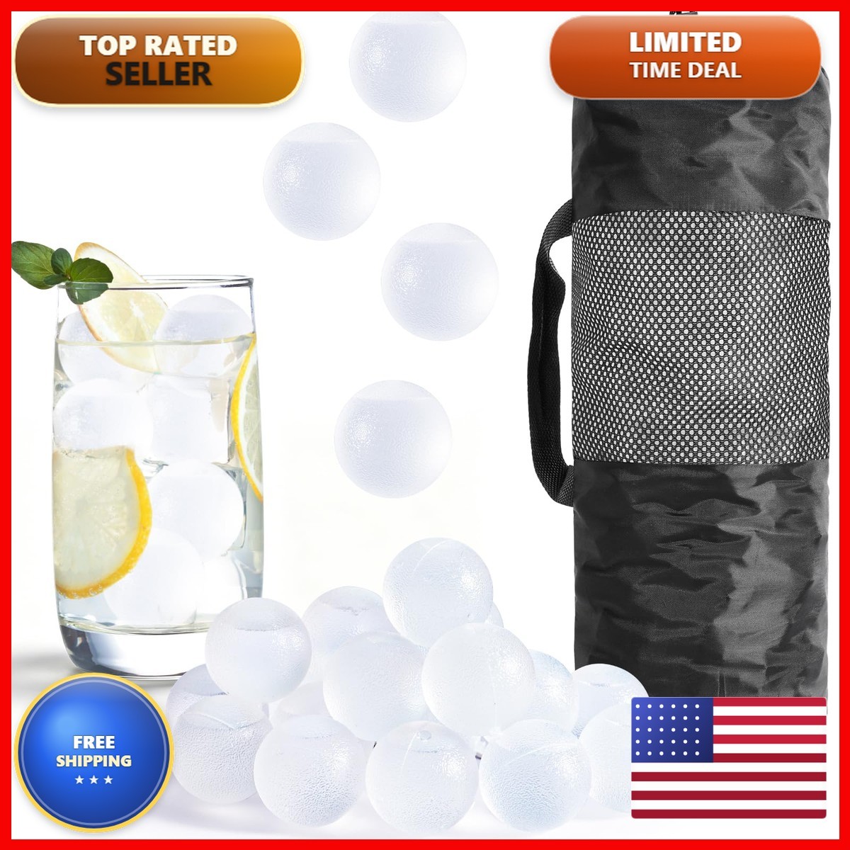 Tngan 380 Pack Reusable Ice Cubes For Drinks, Transparent Round A01