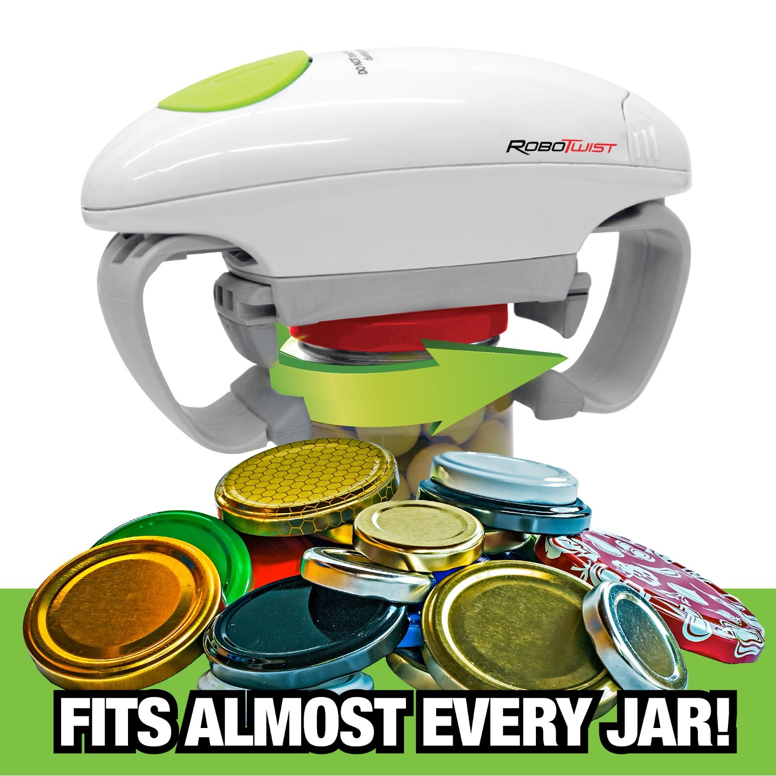 Robo Twist Electric Jar Opener with One Touch Electric Handsfree Easy Jar Opener