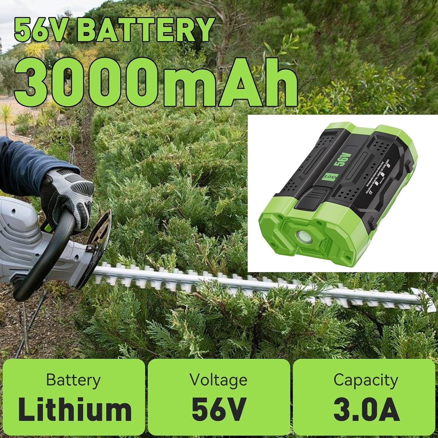 56V 2.5Ah Lithium-Ion Battery Compatible with All Power 56V EGO Power+Tools