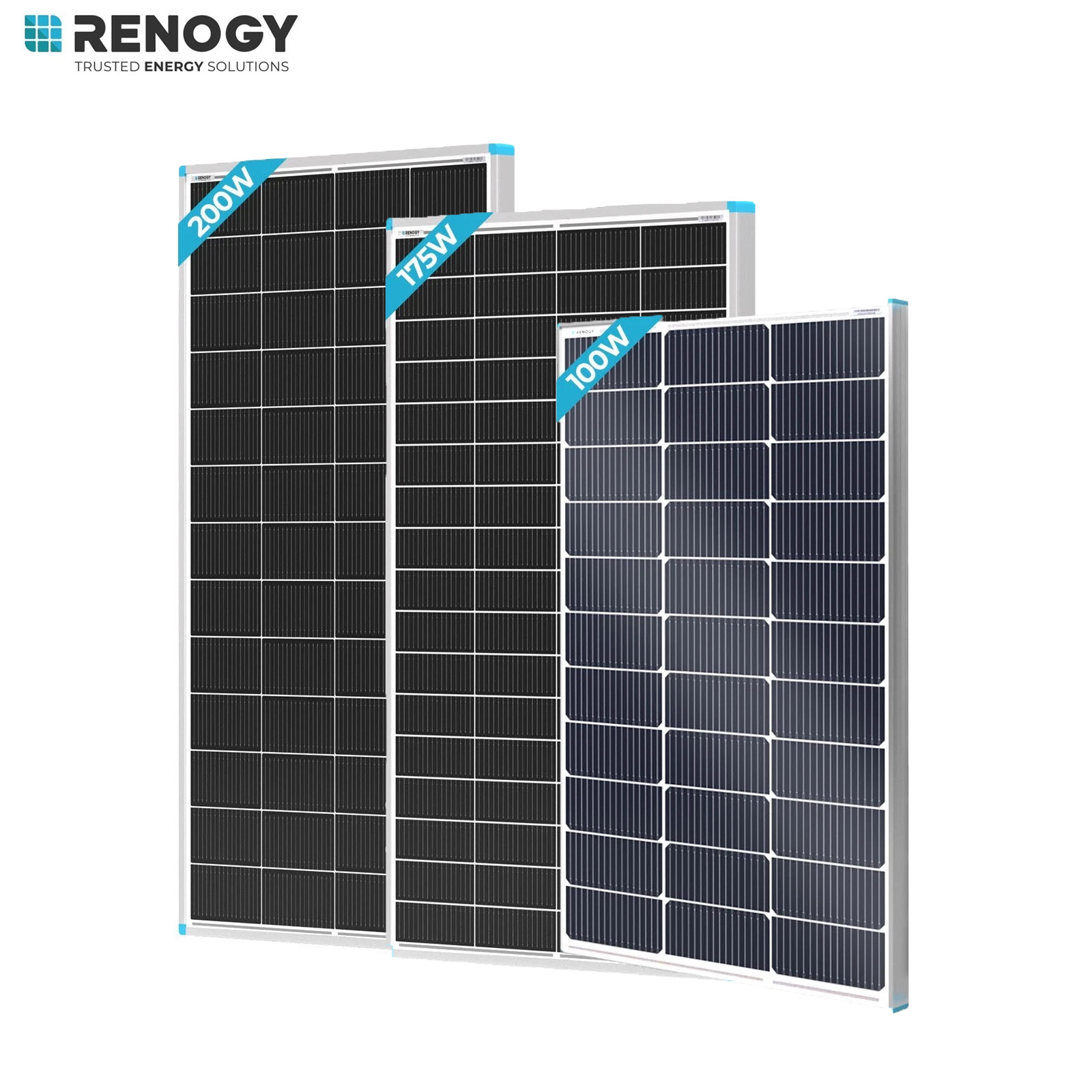 Renogy 16BB Monocrystalline Solar Panel For RV Boat Home Off Grid 200W 175W 100W
