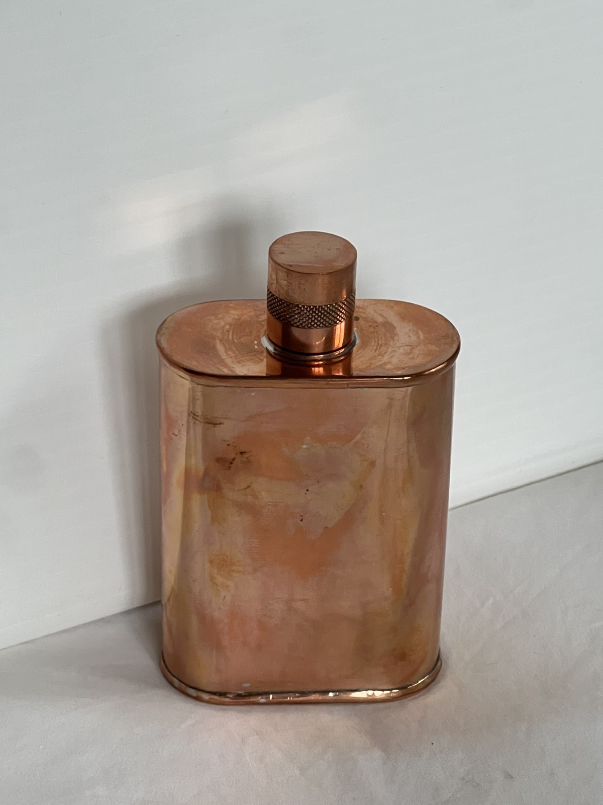 JACOB BROMWELL COPPER FLASK VERMONTER 9oz 5″ TIN-lined Natural Patina