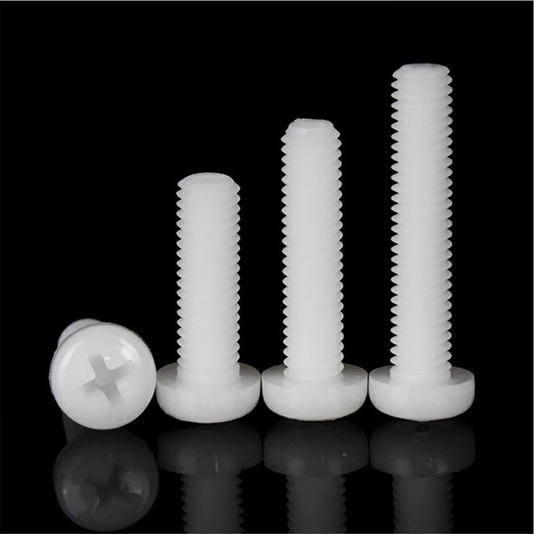 Nylon Pan Head Phillips Screws M3 M4 5mm-25mm White ISO 7045 Insulating