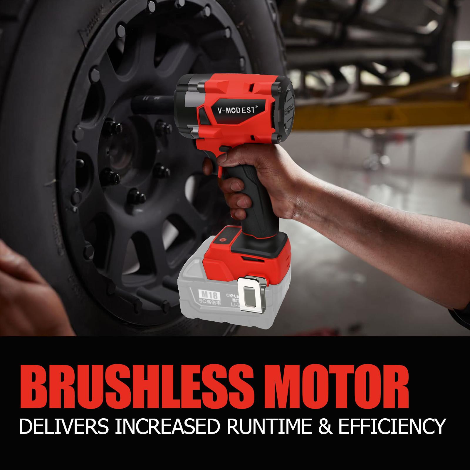 Compatible Milwaukee M18 Fuel 18V Battery Brushless Cordless 1/2″ Impact Wrench