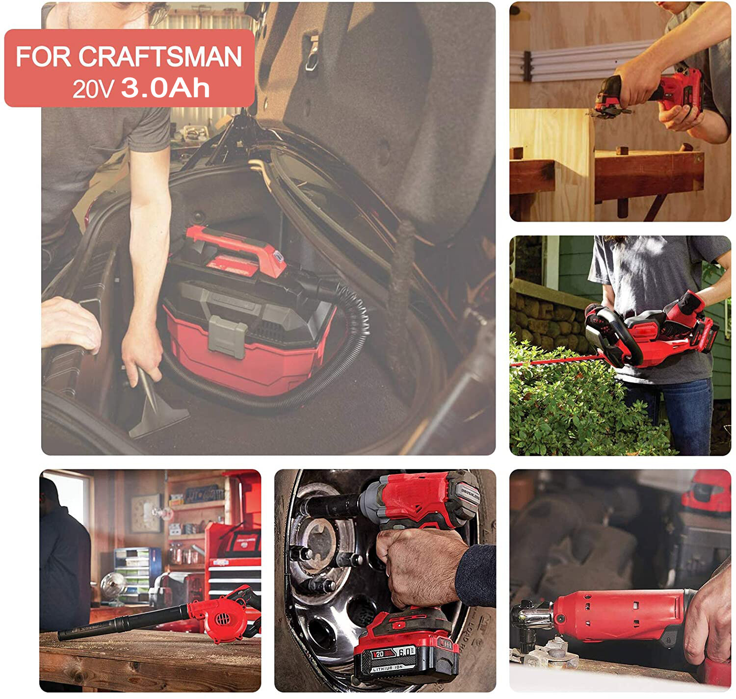 For Craftsman 20V 20 Volt MAX Lithium Ion Battery 3.0 AH CMCB202 CMCB201 CMCB204