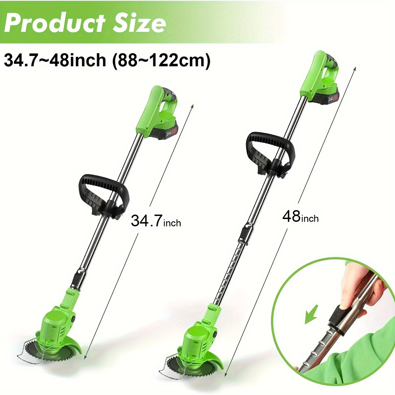 24V Cordless Weed Wacker Brush Cutter String Trimmer with 2 Batteries Blades